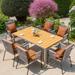 Corrigan Studio® Beechmeadow Rectangular 6 - Person Outdoor Dining Set w/ Cushions Wood/Plastic in Brown | 35.43 D in | Wayfair