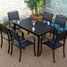 Wildon Home® Rebbeca Rectangular 6 - Person 63" Long Aluminum Outdoor Dining Set Wood/Plastic/Metal in Black/Brown | 63 W x 35.4 D in | Wayfair