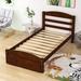 Harriet Bee Gloriana Twin Low Profile Storage Platform Bed Wood in Brown | 36 H x 41.3 W x 79.5 D in | Wayfair E1018E088A544BE58A26FEE9E1311E83