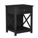 Red Barrel Studio® Nightstand Wood in Black | 23.62 H x 18.9 W x 14.96 D in | Wayfair F55BE6FB090D462EADBF41ED98FC3294