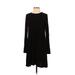 BCBGMAXAZRIA Casual Dress - Sweater Dress: Black Solid Dresses - Women's Size Small
