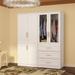 74.8"H Modular Armoire&Wardrobe Storage Cloest Cabinet Organizer White