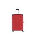 Travelite 4-Rad Koffer L mit TSA Schloss + Dehnfalte, Gepäck Serie City: Robuster Hartschalen Trolley mit kratzfester Oberfläche, 77 cm, 113 Liter (erweiterbar auf 124 L), Rot