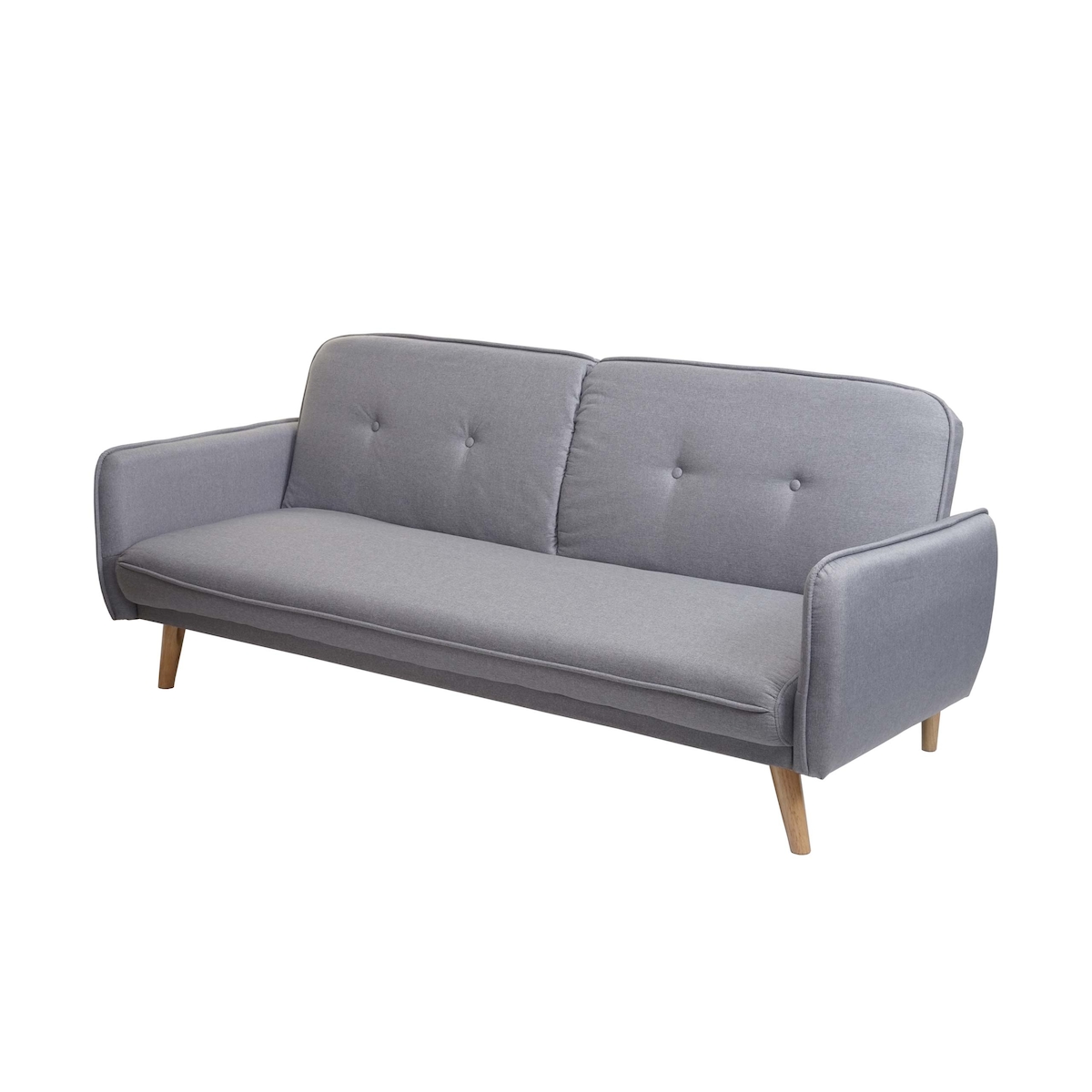 Mendler Schlafsofa HWC-J18, Couch Klappsofa Gästebett Bettsofa, Schlaffunktion Stoff/Textil 185cm ~ grau Image