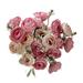 Farfi 1 Bouquet Artificial Tea Bud Flower 18 Heads Non-withering Realistic No Watering Wedding Decor Simulation Flower Bouquet Home Supplies (Rose Red)