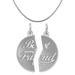 Sterling Silver 2-Piece Best Friend Disc Charm (10mm x 21mm) on a Sterling Silver 18 Inch Box Chain