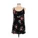 I. Joah Casual Dress - Shift Scoop Neck Sleeveless: Black Floral Dresses - Women's Size Medium