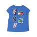 Tommy Hilfiger Short Sleeve T-Shirt: Blue Marled Tops - Kids Girl's Size 4