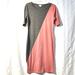 Lularoe Dresses | Lularoe Julia Pink And Gray Bi Color Block Dress Size Medium | Color: Gray/Pink | Size: M
