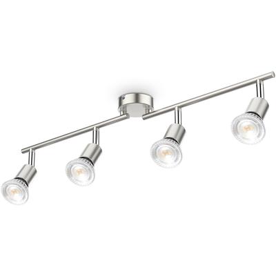 B.K.LICHT Deckenleuchte, grau (nickelfarben), H: 10,5cm, Lampen, 4-flammig, LED Deckenlampe, dreh- schwenkbar, neutralweiß, matt-nickel, Deckenspot Deckenstrahler Image
