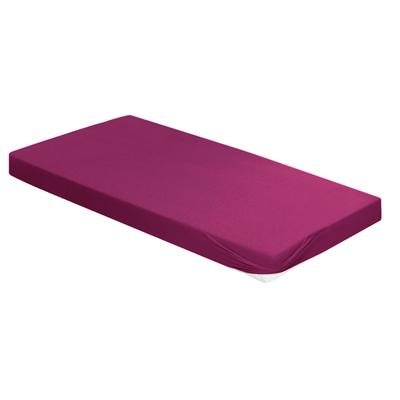 Spannbettlaken IRISETTE "Neptun 5", lila (berry), B:150cm L:200cm, Interlock-Jersey, Obermaterial: 100% Baumwolle, Laken Image