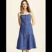 Madewell Dresses | Madewell Denim Overall Button Down Tiered Spaghetti Strap Bohemian Sundr | Color: Blue | Size: 2