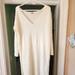 Free People Dresses | Free People White Wool Long Silky Soft Dress With Split On Each Side. | Color: Cream/White | Size: L