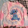Disney Tops | Large Stitch Longe Sleeve Shirt | Color: Blue/Pink | Size: L