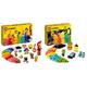 LEGO 11030 Classic Großes Kreativ-Bauset Konstruktionsspielzeug-Set, Baue EIN Smiley Emoji & 11027 Classic Neon Kreativ-Bauset, Bausteine-Kiste Set
