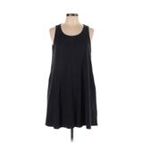 Smell The Roses Casual Dress - A-Line Crew Neck Sleeveless: Black Solid Dresses - Women's Size Medium