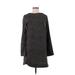 H&M Casual Dress - Sweater Dress: Black Marled Dresses - Women's Size 8