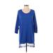 Alfani 3/4 Sleeve Top Blue Scoop Neck Tops - Women's Size Small