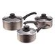 Judge Everyday JDAYA1 Set of Pans, Non-Stick, 3-Piece Set 16cm, 18cm 20cm Saucepans with Glass Lids - 5 Year Guarantee