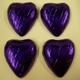 1kg Purple Foil Wrapped Milk Chocolate Hearts - Approx 200