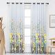 Kotile Yellow Pattern Curtains 90 x 90 Inch Drop, Floral Print Room Darkening Curtains for Living Room, Thermal Insulated Privacy Window Eyelet Curtains, 90 x 90 Inch, 2 Panels, Yellow