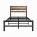 Builddecor 77.56" Bed Frame Metal in Black | 37.8 H x 39.37 W x 77.56 D in | Wayfair miumiuW84084261