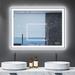 Dyconn Black Frame Wall Mounted Backlit LED Bathroom Vanity Mirror Metal in White | 72 H x 36 W x 2 D in | Wayfair M21AT7236T