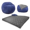 CordaRoy's Corduroy Convertible Bean Bag Chair Corduroy in White/Blue | 36 H x 48 W x 48 D in | Wayfair QC-CD-NV