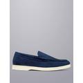 Charles Tyrwhitt Mens Suede Slip On Shoes - 8 - Blue, Blue