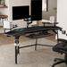 Inbox Zero Mariandi 72" Studio Desk w/ Keyboard Tray Wood/Metal in Black | 35 H x 72 W x 30 D in | Wayfair 0048138E77DD4662B6244CE7BE3F5B42
