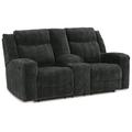 Signature Design by Ashley Martinglenn 76" Square Arm Reclining Loveseat Polyester in Black | 42 H x 76 W x 42 D in | Wayfair 4650494