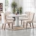 Inbox Zero Velvet Dining Chairs, High-end Tufted Dining Room Chair w/ Nailhead Back Ring Wood/Upholstered/Velvet in Brown | Wayfair