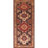 Tribal Ardebil Persian Vintage Runner Rug Hallway Handmade Wool Carpet - 4'2"x 10'8"