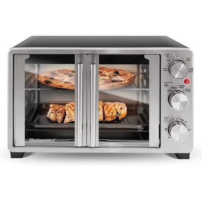 Elite Gourmet Double French Door Toaster Oven fits 12in Pizza