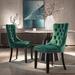 Rosdorf Park Caplinger Tufted Velvet Side Chair Wood/Upholstered/Velvet in Green/Black | 36.87 H x 26.75 W x 20.95 D in | Wayfair