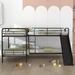 Adriona Twin Over Twin L-Shaped Bunk Beds by Isabelle & Max™ Metal in Black | 57.2 H x 100 W x 117.1 D in | Wayfair