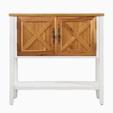 August Grove® Wood Buffet Sideboard Console Table w/ Bottom Shelf Wood in Blue/Brown/Gray | 34.02 H x 13.78 W x 35.43 D in | Wayfair