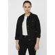 Jeansjacke VERO MODA CURVE "VMRUNA LS SLIM DNM JCK MIX GA CUR NOOS" Gr. 50, schwarz (black) Damen Jacken Jeansjacken