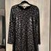 Michael Kors Dresses | Michael Kors Black & Silver Metallic Leopard Print Shift Dress | Color: Black/Silver | Size: M