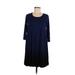 Karen by Karen Kane Casual Dress - A-Line Scoop Neck 3/4 sleeves: Blue Print Dresses - Women's Size X-Small