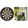 Unicorn Eclipse Pro Bristle Dartboard & WINMAU MvG Dart Steeltip Geschenkset - 50-teiliges Dartset mit 4 Sätzen Dartschäften, 4 Sätzen Flüge und Zubehör