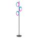 Brightech Saturn 66 in. Industrial 3-Light LED Floor Lamp w/ 3 Replaceable LED Rings in Black | 66 H x 10 W x 10 D in | Wayfair FL-SATRNRGB-BLK