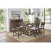 Millwood Pines Statesville 72" Rect 5 PC Counter Height Dining Set Wood/Upholstered in Brown | Wayfair 4E344FF4AFB64E5C83DDA23A0CAD8494