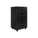 Inbox Zero 18.8" Wide 7-Drawer Office Storage File Cabinet on Wheels, Desk Filing Drawer Unit Wood in Black | Wayfair