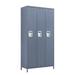 Rebrilliant Lynly Lockers, Three-door Metal Storage Closet w/ Six Hooks For School, Gym, Home, Office in Blue | 72 H x 35.34 W x 15.7 D in | Wayfair