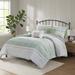 Eamon 5 Piece Seersucker Comforter Set w/ Throw Pillows Polyester/Polyfill/Microfiber in Green/White Laurel Foundry Modern Farmhouse® | Wayfair