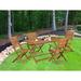 Winston Porter 5 Piece Patio Dining Set Consist of a Rectangle Acacia Table & 4 Folding Arm Chairs Wood in Brown/White | 60 W x 36 D in | Wayfair