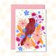 Burgundy Bird Greetings Card, Blank Everyday Greetings, Hand Drawn, Illustrated