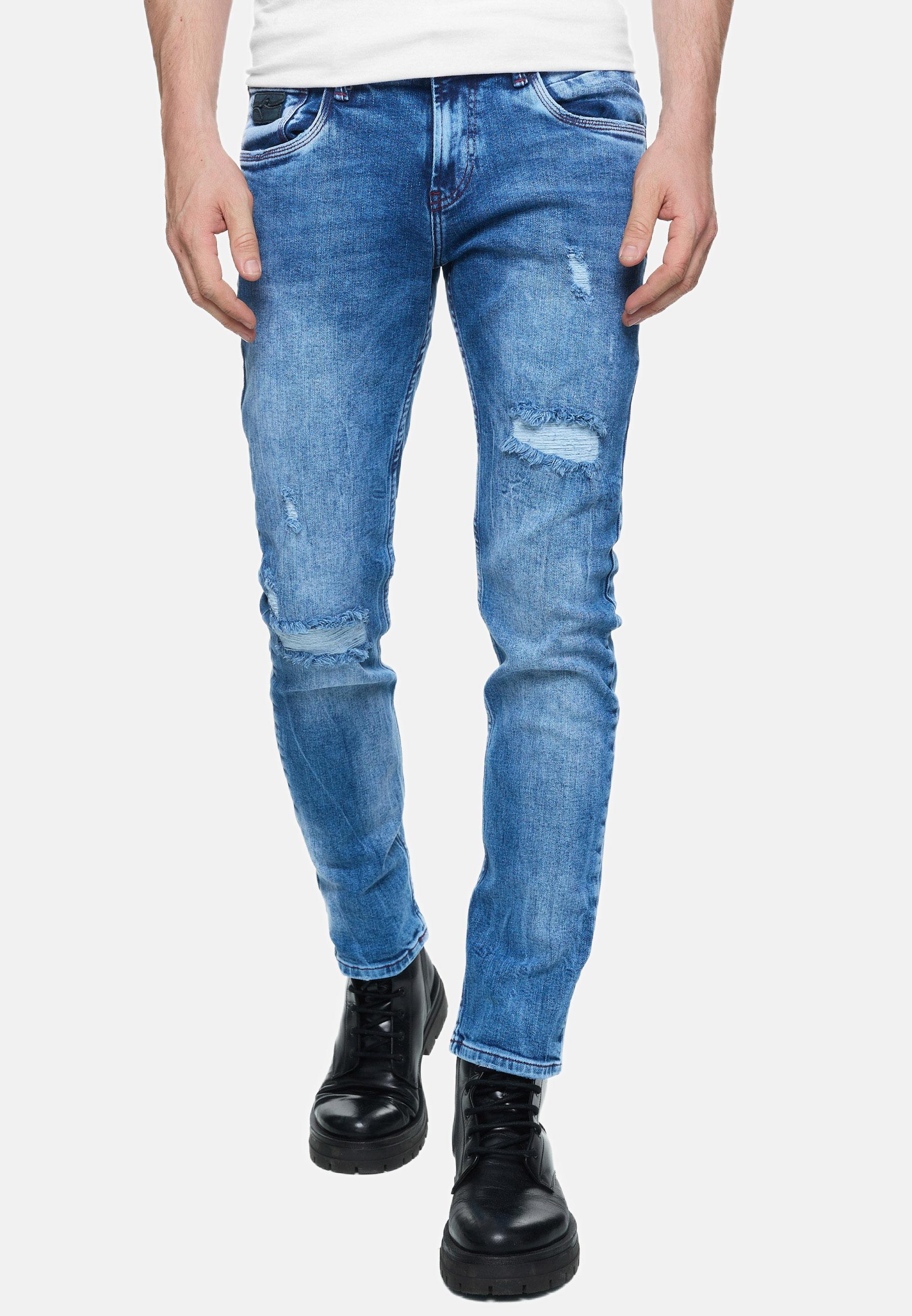 Straight-Jeans RUSTY NEAL "TORI", Herren, Gr. 33, US-Größen, blau (hellblau), 98% Baumwolle, 2% Elasthan, unifarben, lang, Jeans Straight-Jeans, mit dezenter Waschung