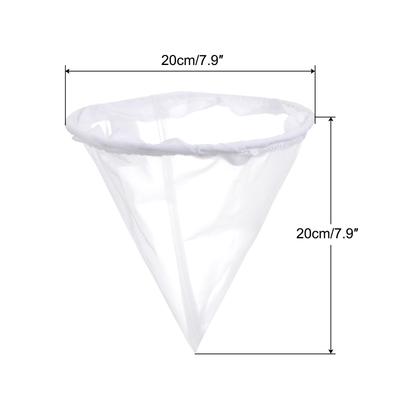 150 Mesh Paint Filter Bag 7.9" Dia Cone Shape Nylon Strainer for Filtering - White